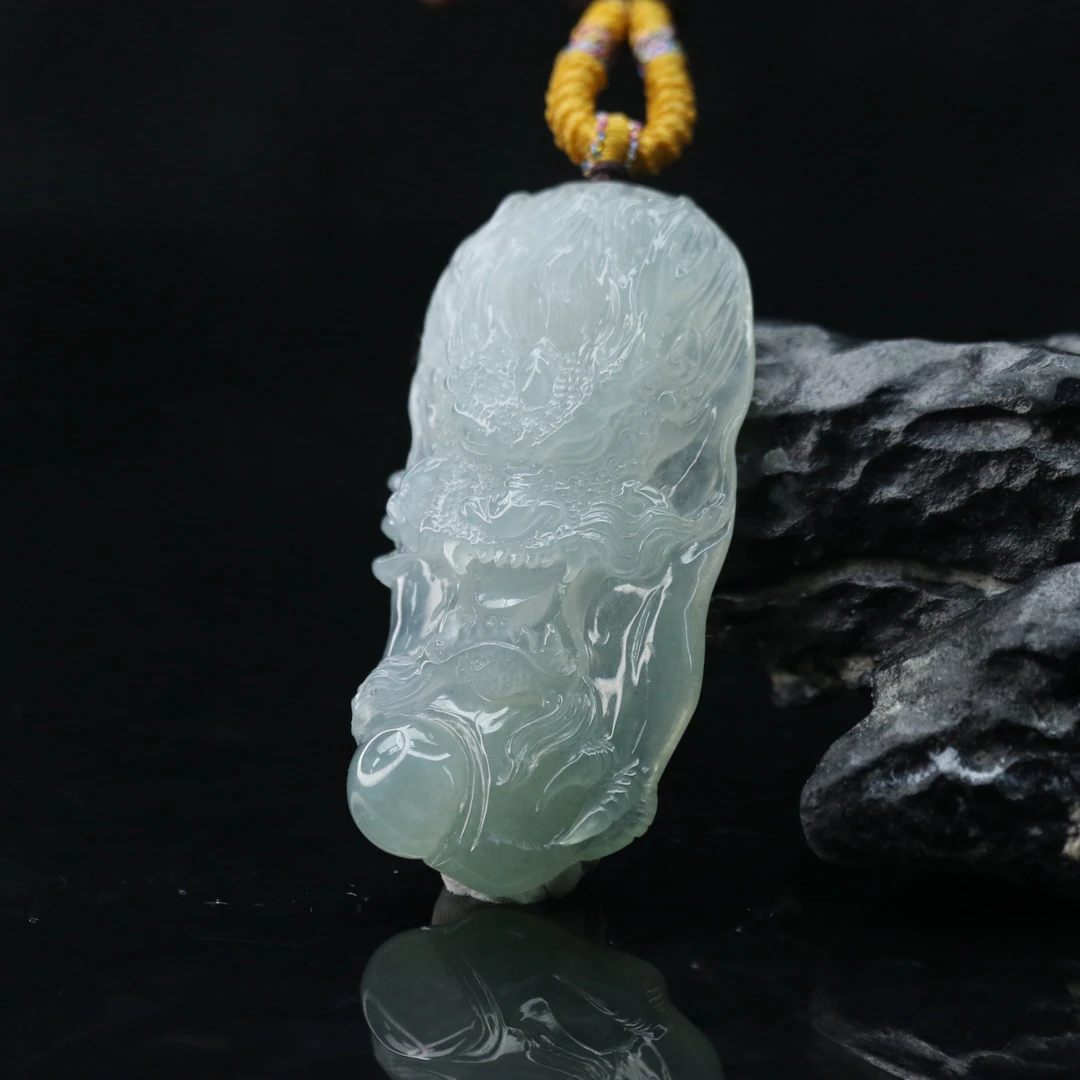 FC28天然缅甸翡翠A货冰龙牌/500889/保利厦门拍卖