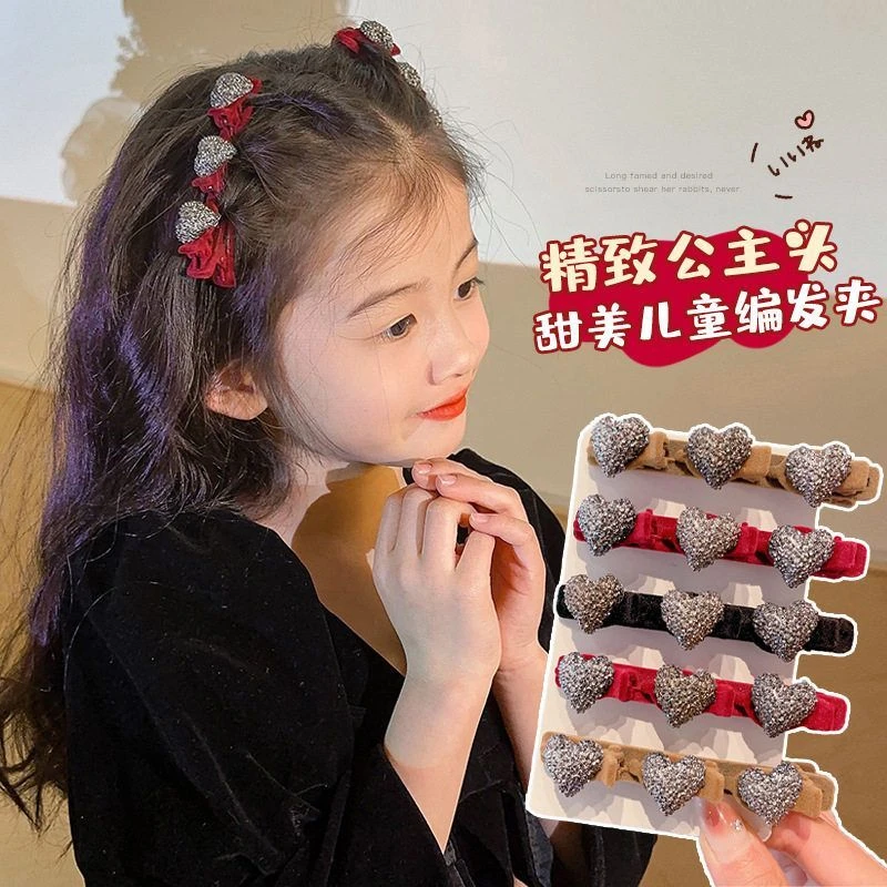 新年编发发夹女孩过年刘海头饰宝宝新年红色发卡儿童发饰龙