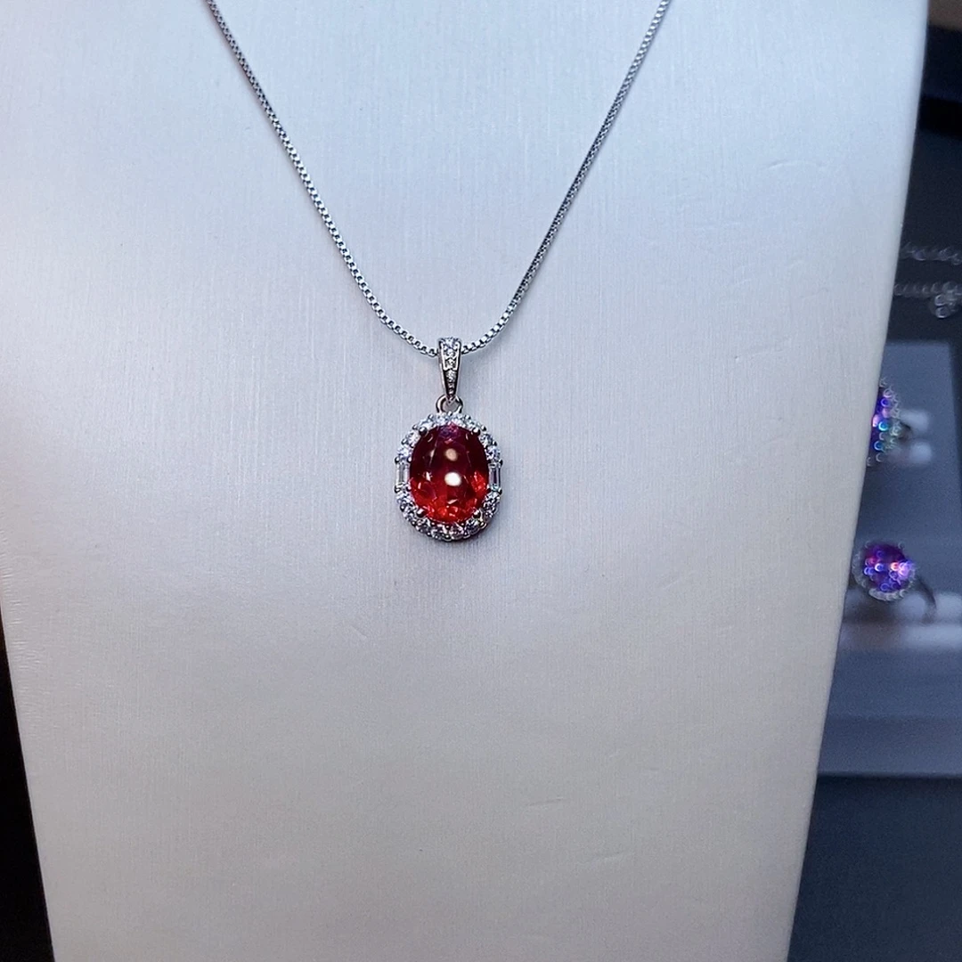 颈饰红宝石银S925镶嵌