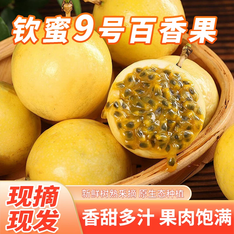 Q3正宗广西钦蜜九号百香果3-5斤新鲜现摘当季爆甜多汁水果