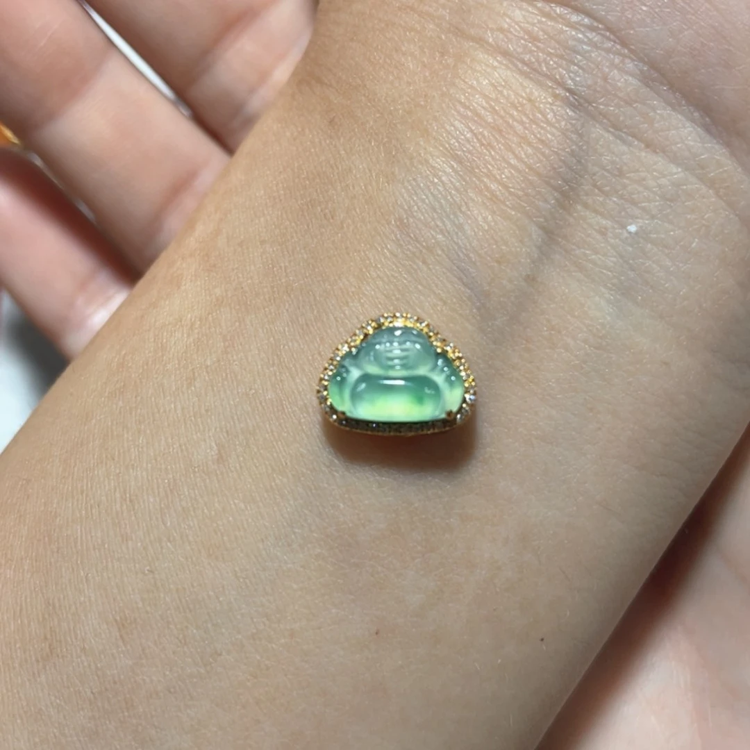 【闪购商品】翡翠18K金镶嵌吊坠(不含链)江*