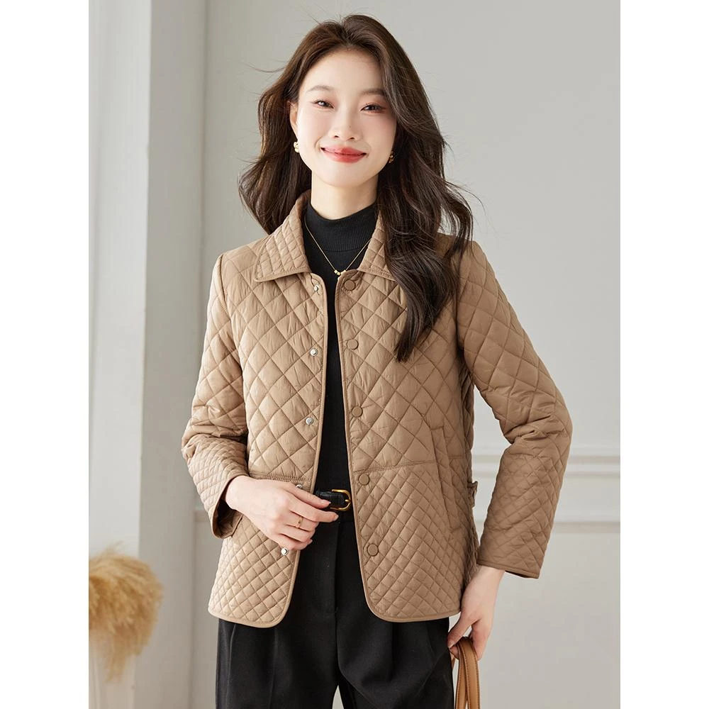 法劳格小香风菱格外套女早春秋款2025冬季新款爆款时尚轻薄衣棉服