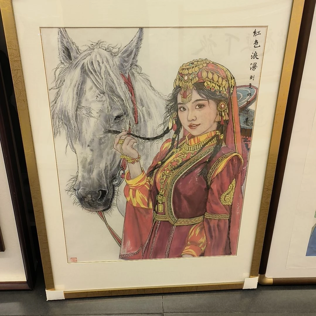 国画画作精品带框发作品