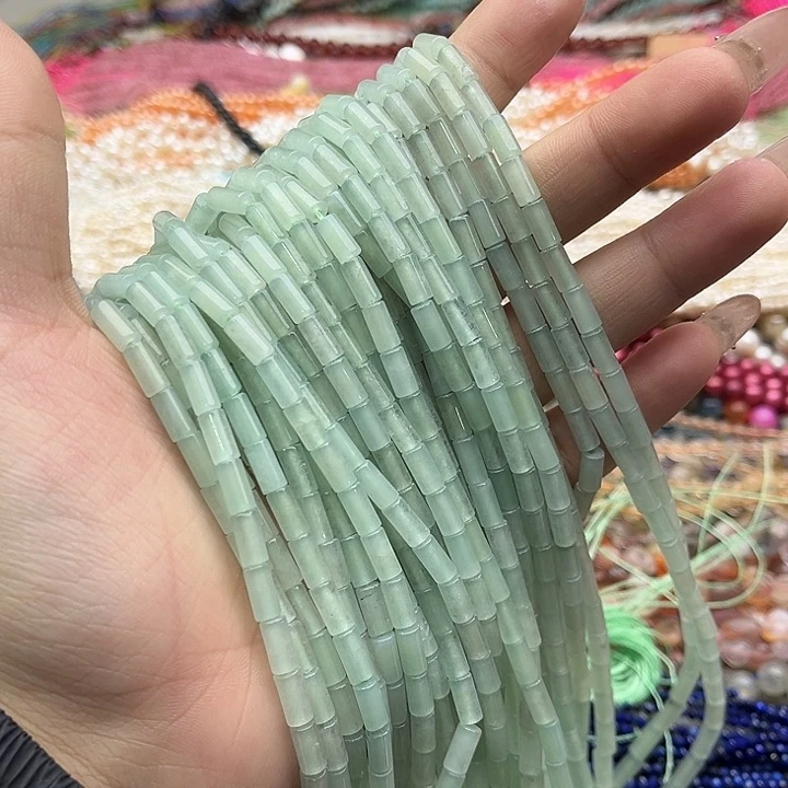 玛瑙/玉髓珠宝半成品未镶嵌一条4/8mm左右东陵玉管珠