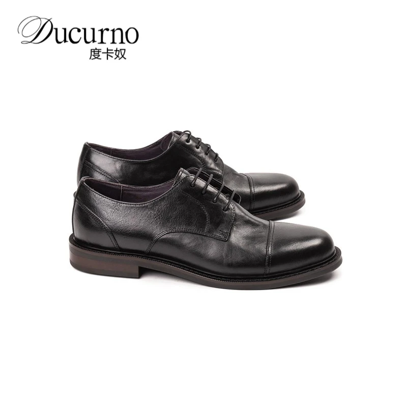 度卡奴商务皮鞋男通勤头层牛皮英伦真皮休闲德比鞋简约风休闲皮鞋