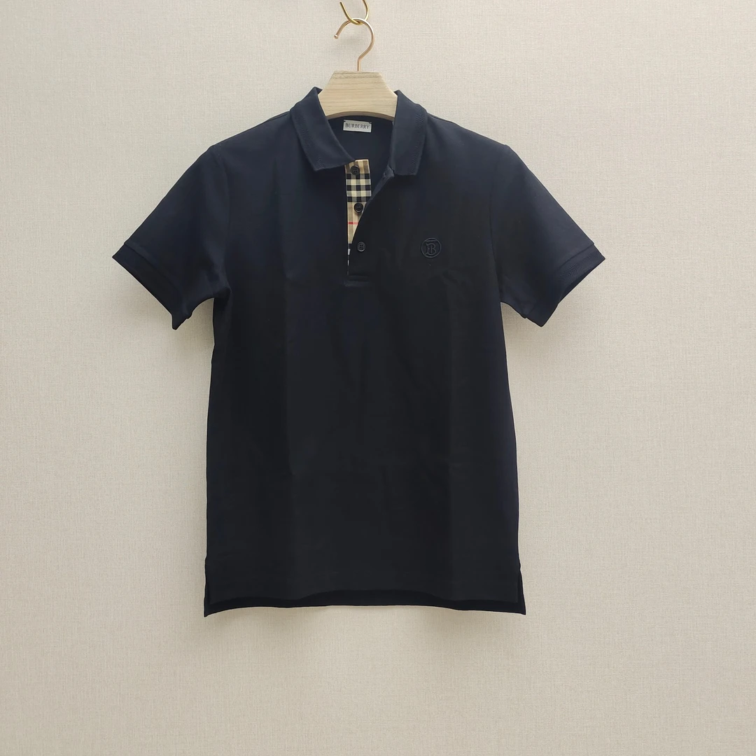 未使用 BURBERRY/博柏利 男士TB标logo黑色Polo衫 ZYMTS10001