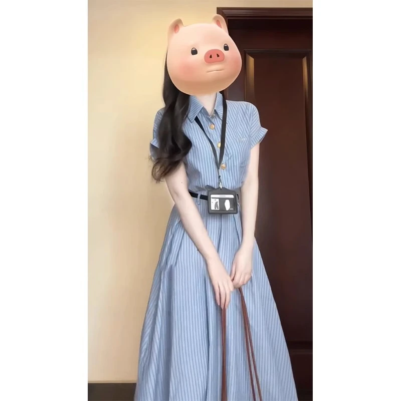 AMI.FS  2025法式学院风裙子女收腰显瘦气质设计感文艺时尚长裙