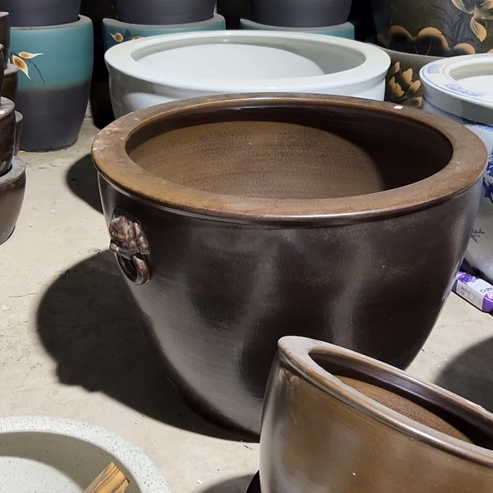 阿***木景德镇陶瓷鱼缸直径82高度60