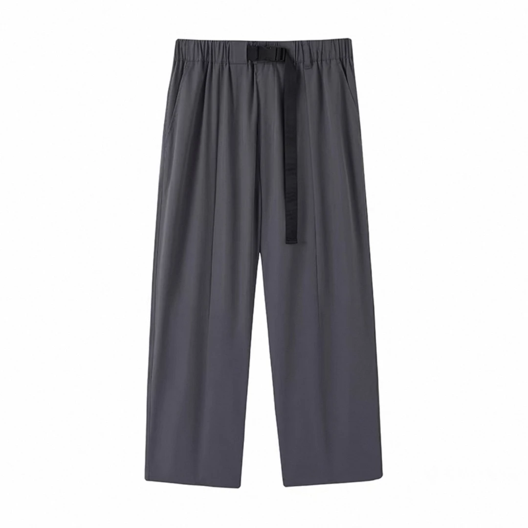 NEOTCG弹力腰纯色直筒夏季薄款西裤N0134