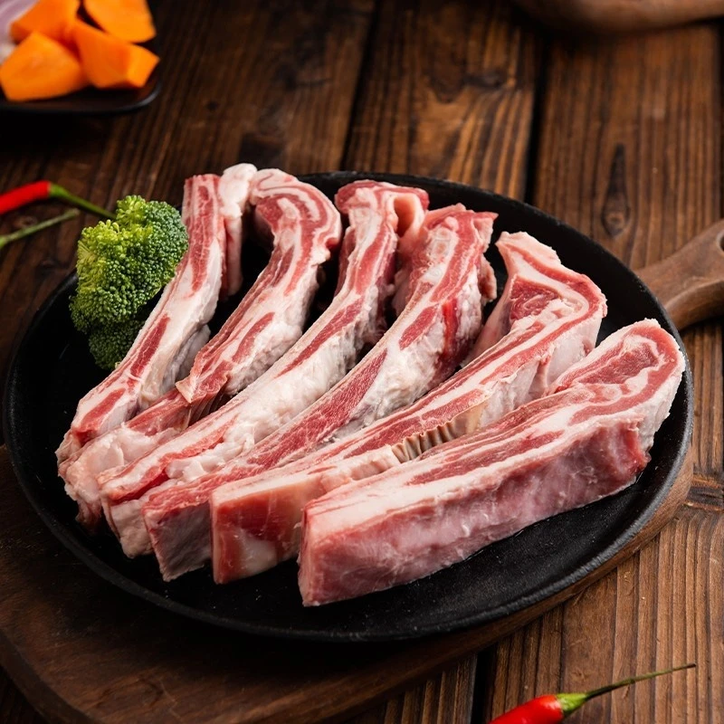 【原切羊肋排】清真手把羊肉排新鲜现切烧烤羔羊肋排手把抓肉商用