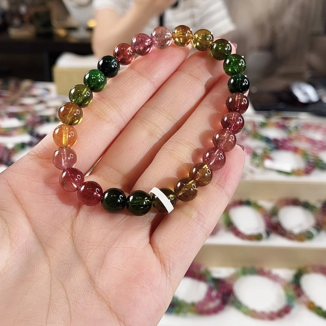 未镶嵌手链碧玺G2418单圈颜色微差