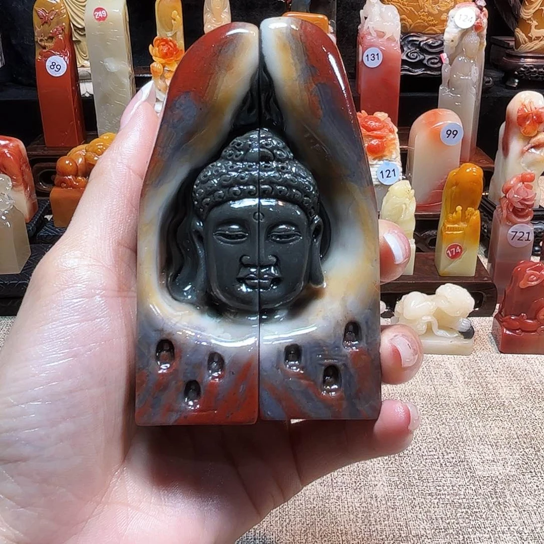 石材安**蛇寿山石印章设计