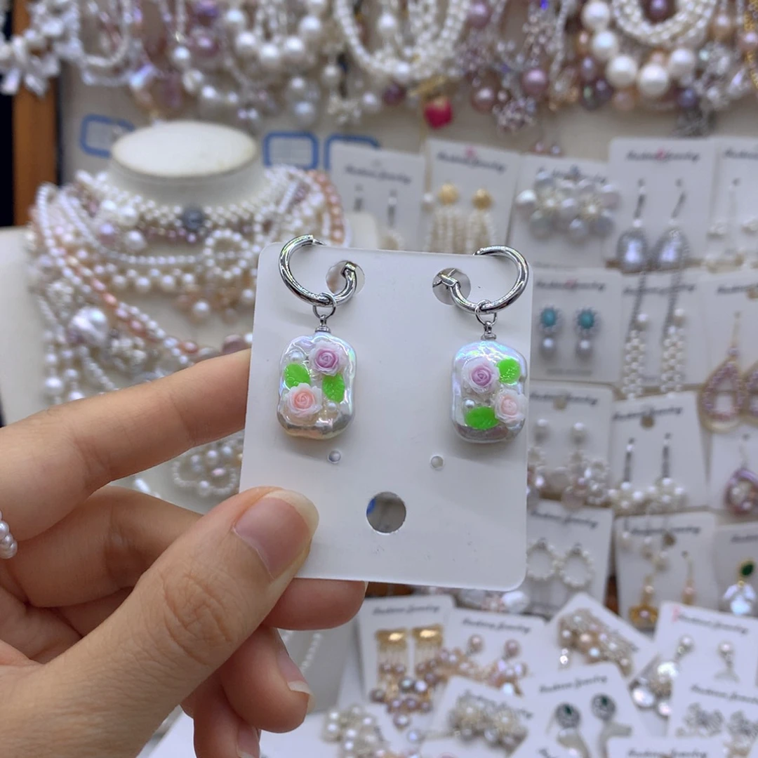 合金淡水珍珠耳饰项链