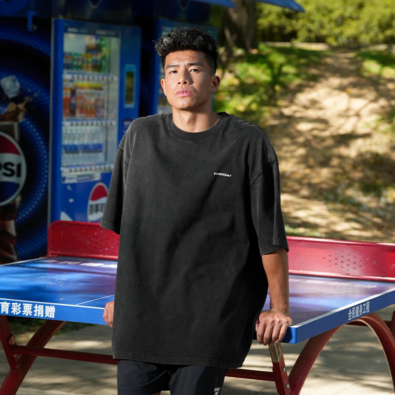 INSIDEDOT 2025春夏新款炒色复古短袖男女款纯棉宽松简约百搭T恤