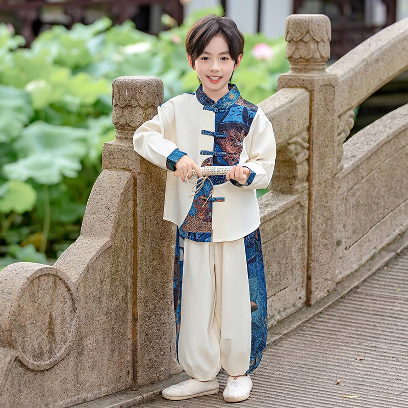 男童汉服套装2025新款儿童唐装中国风古装男孩古风演出服春秋款潮