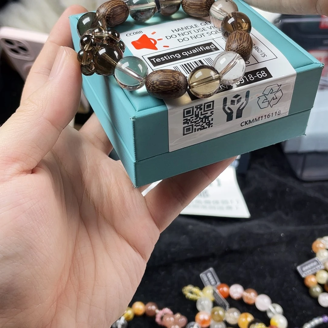 手串水晶银S925镀金镶嵌