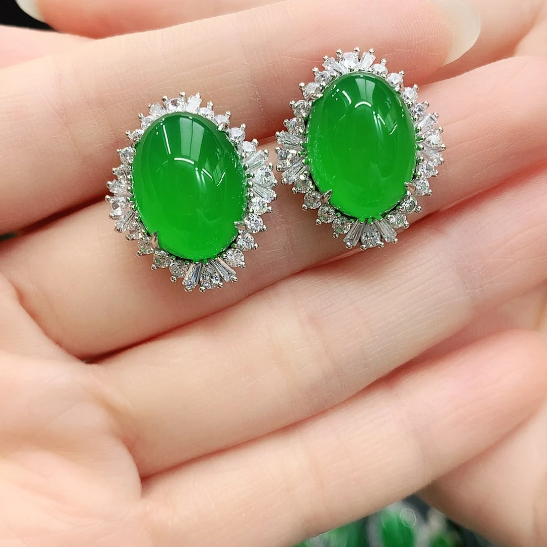 银S925镶嵌耳坠玛瑙/玉髓