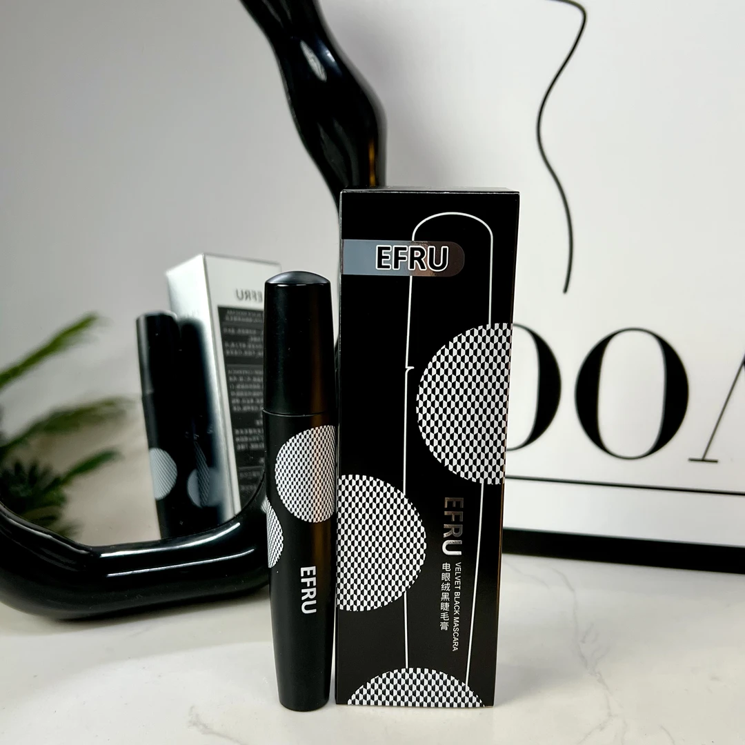 EFRU电眼绒黑睫毛膏防水速干纤长卷翘根根分明翘睫毛