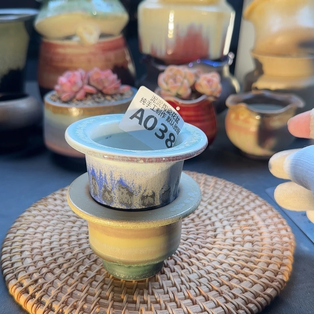 瓷片景德镇手工花盆