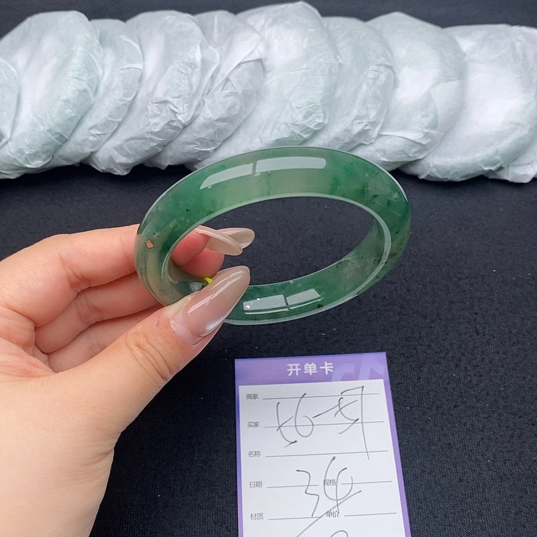 竹牌天然A货非洲翠手镯34