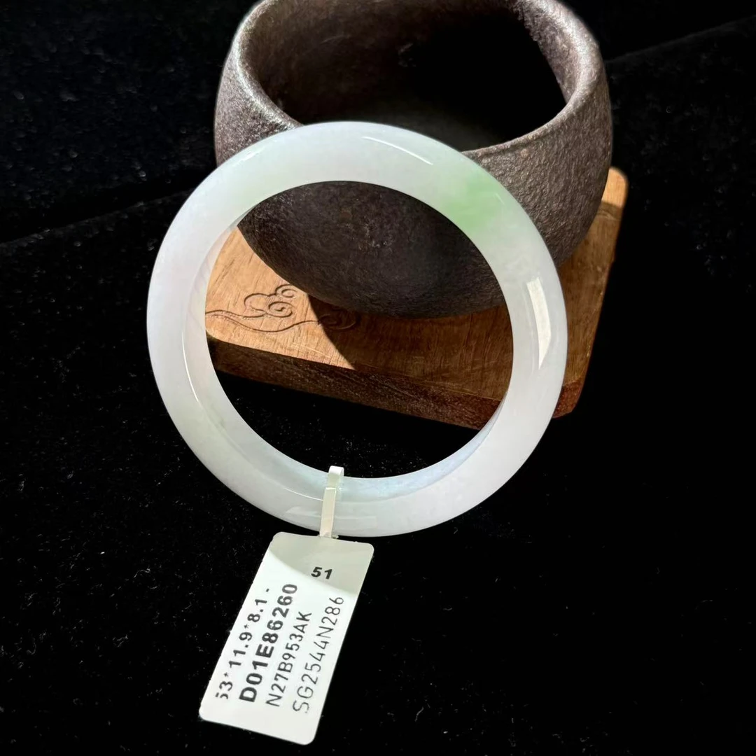 天然翡翠手镯53正圈