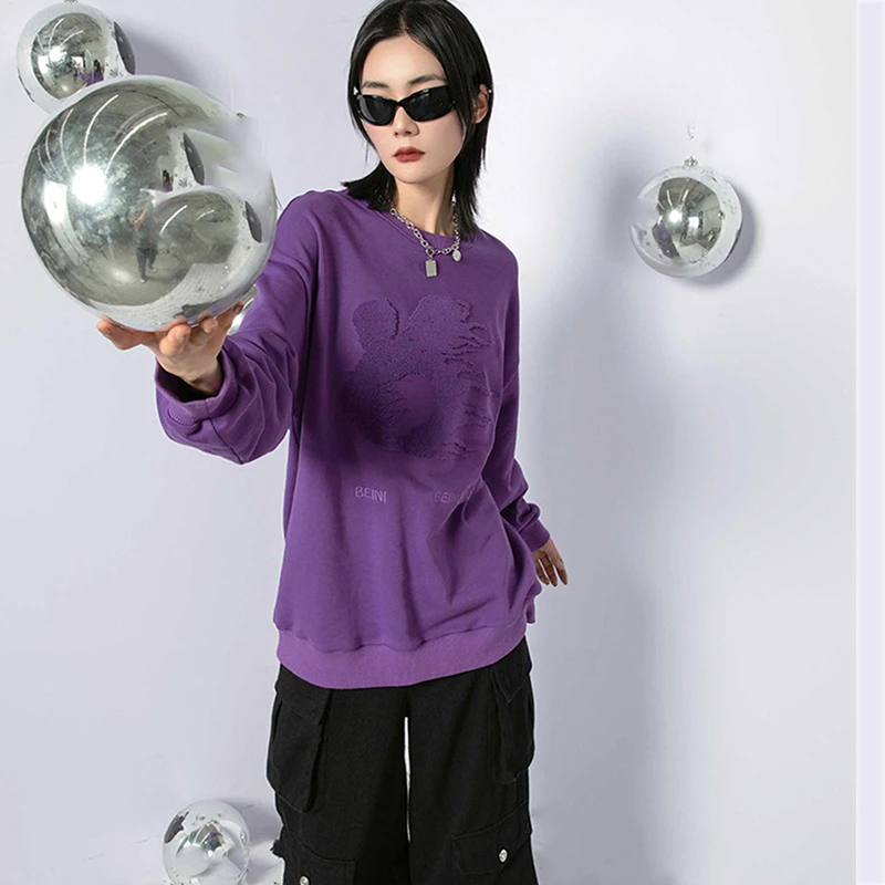 37294【然系列】印花宽松套头卫衣B3SW36021+B3SW36021-1