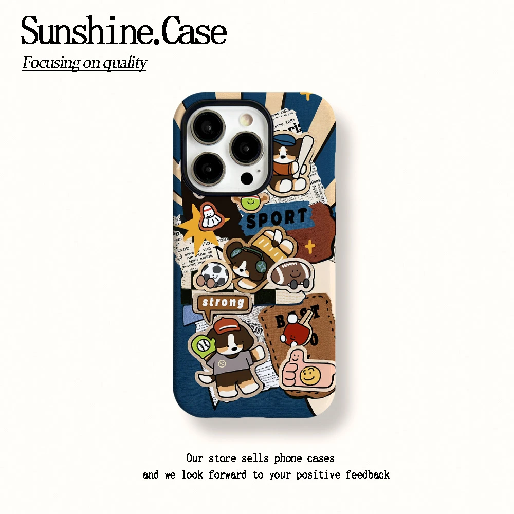 菲林二合一适用苹果华为vivo小米oppo手机壳运动小狗17PRO/16