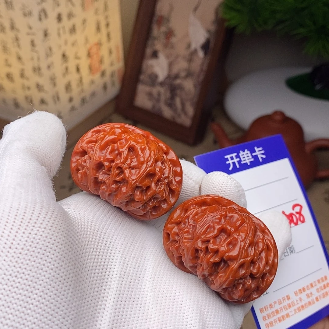 把件文玩核桃43红灯408