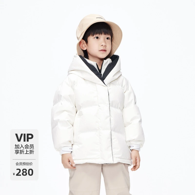 littlemoco童装冬新款男女童防泼水加厚连帽羽绒服#KBC4EIN030