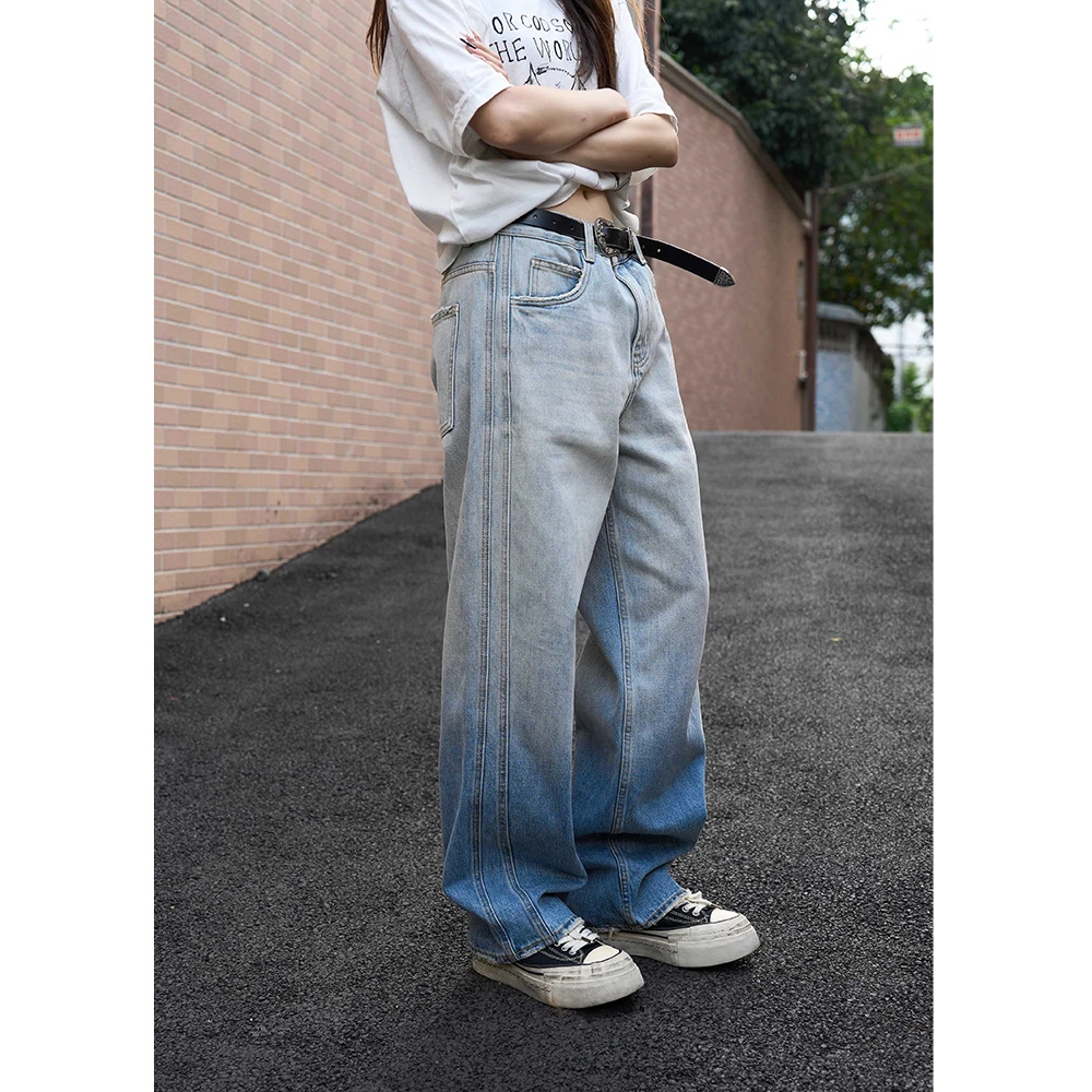 DOKIE【冰川】14盎司重磅进口水洗宽松直筒版型牛仔裤32061