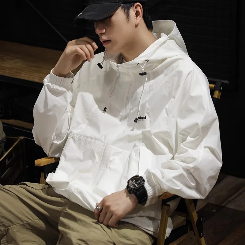 夏季UPF50+轻薄透气冰丝防晒衣男新款大码男士户外防紫外线外套潮