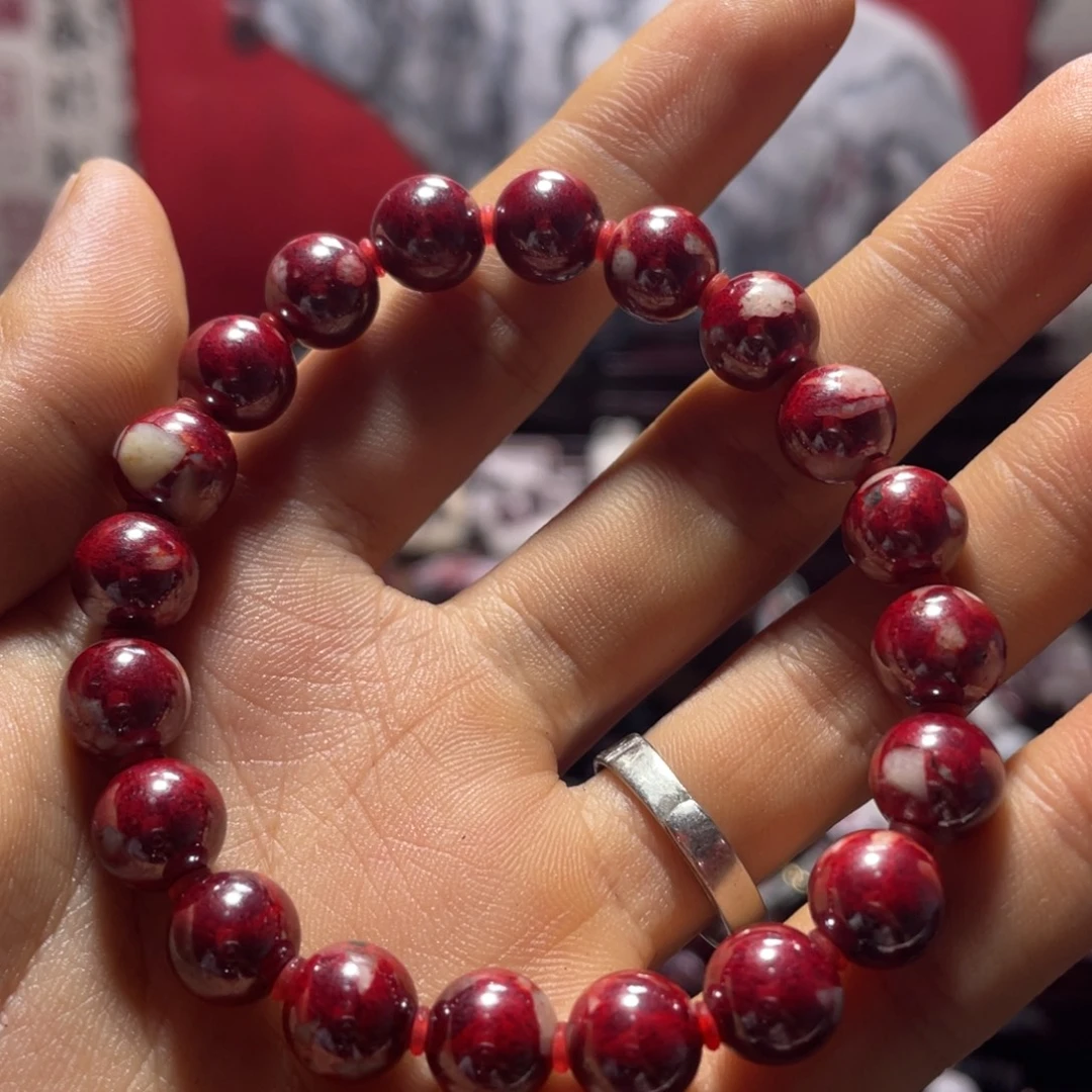 天然辰砂原石手串卡9尺寸