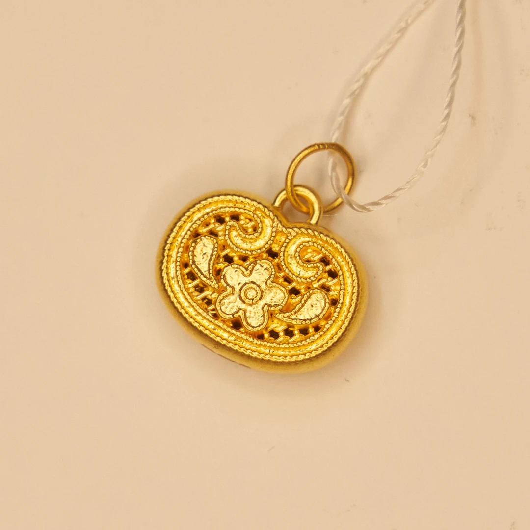【金展珠宝】 足金 有钱花吊坠 转运珠