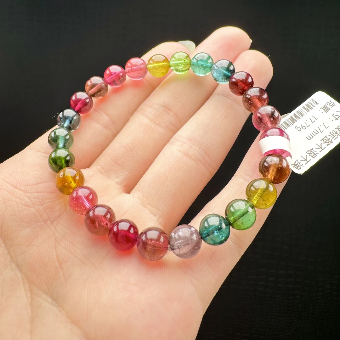 【实验室级】艳丽色标碧玺手链｜霓虹金丝雀黄｜强荧光如炬  ✨