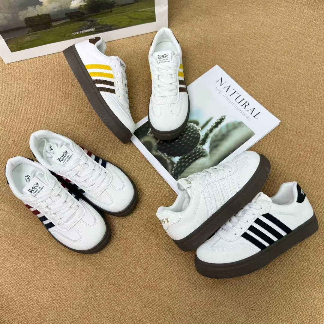 彩虹 2025冬季拼色小白鞋女潮流百搭ins显脚小休闲鞋22