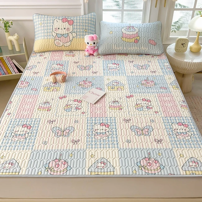 大版小清新乳胶凉席床席款三件套床单可机洗宿舍单人空调冰丝席