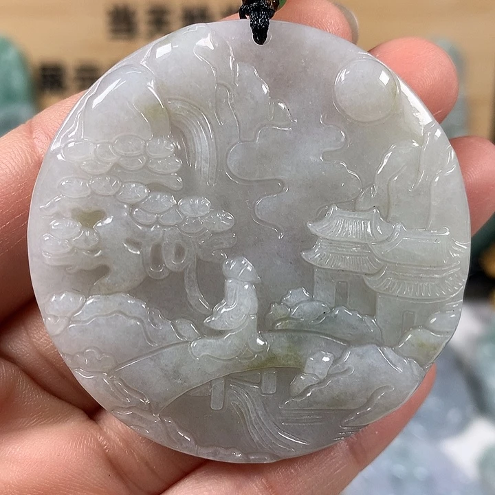 翡翠未镶嵌颈饰山水福利