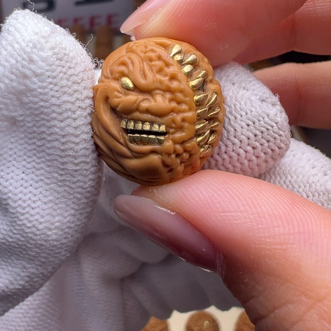 把件猴头核桃镶嵌款吞噬小丑全品有正常封口线