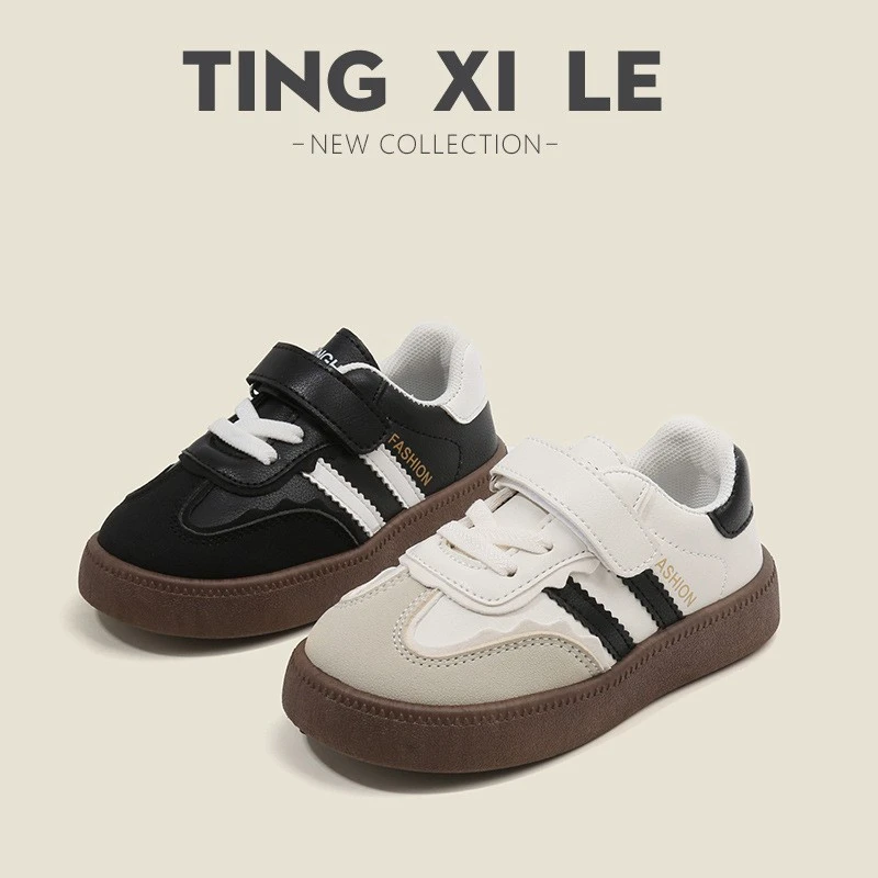 儿童德训鞋2025春秋男童运动鞋休闲板鞋女童小白鞋软底宝宝阿甘鞋