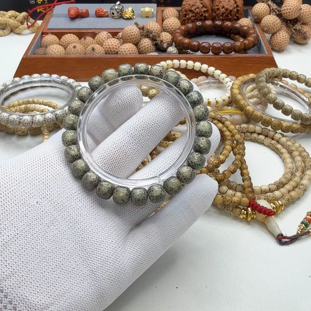 星月菩提手串2尊宠糯冰绿幽灵针尖星9左右单圈