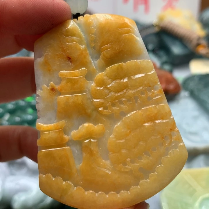 翡翠颈饰未镶嵌保真天然A货翡翠