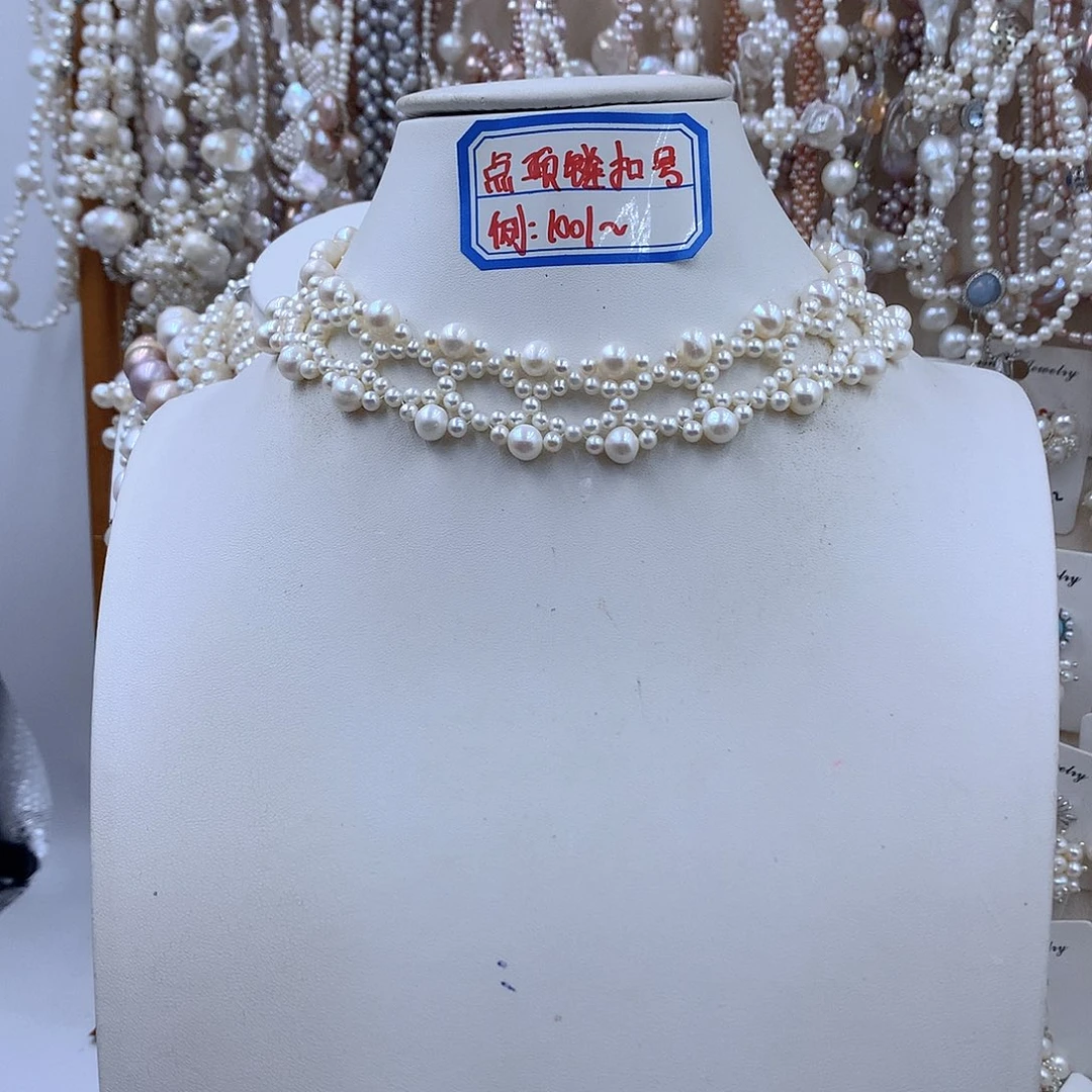 N***a银S925镶嵌项链耳饰淡水珍珠