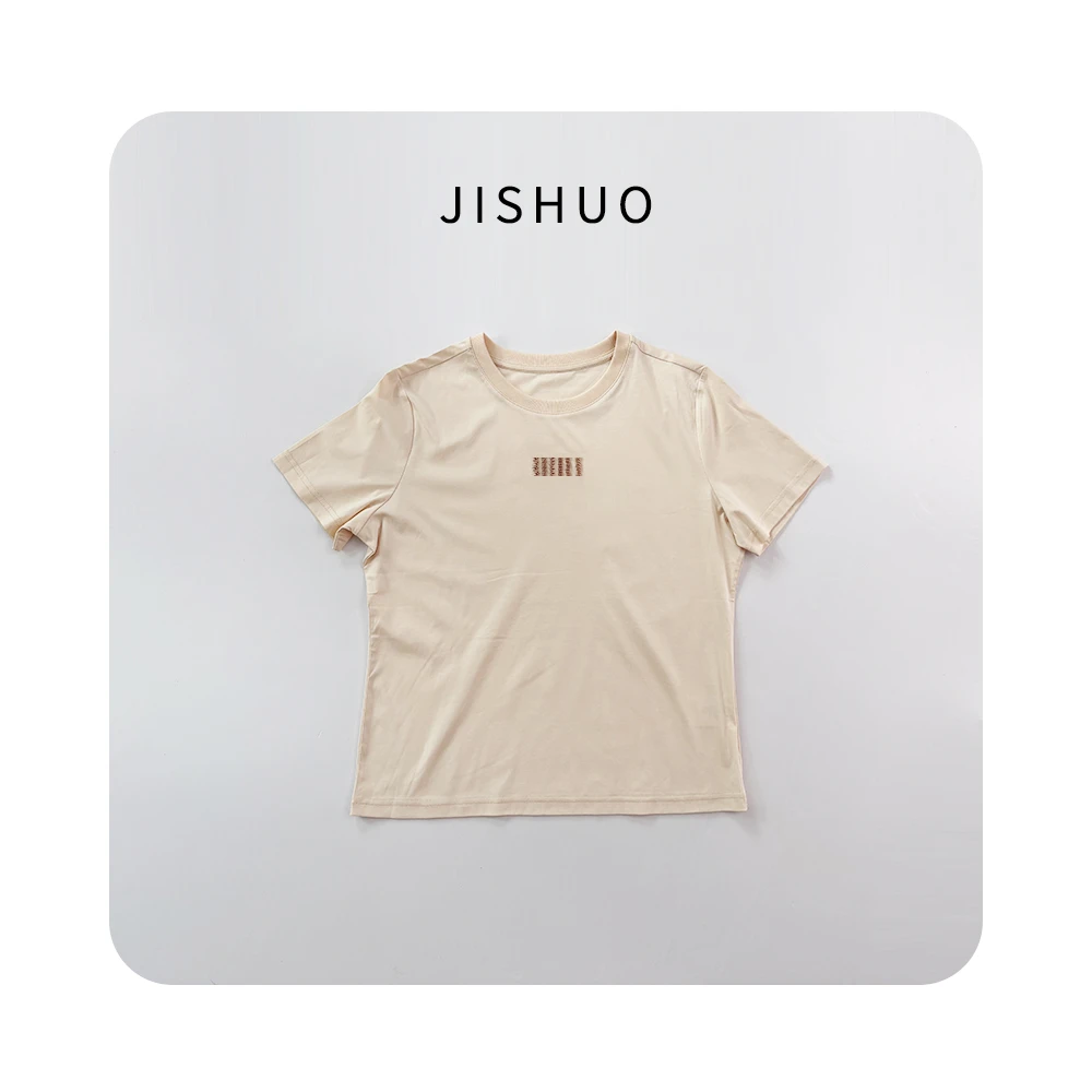 运动户外休闲夏季透气短袖纯色圆领字母T