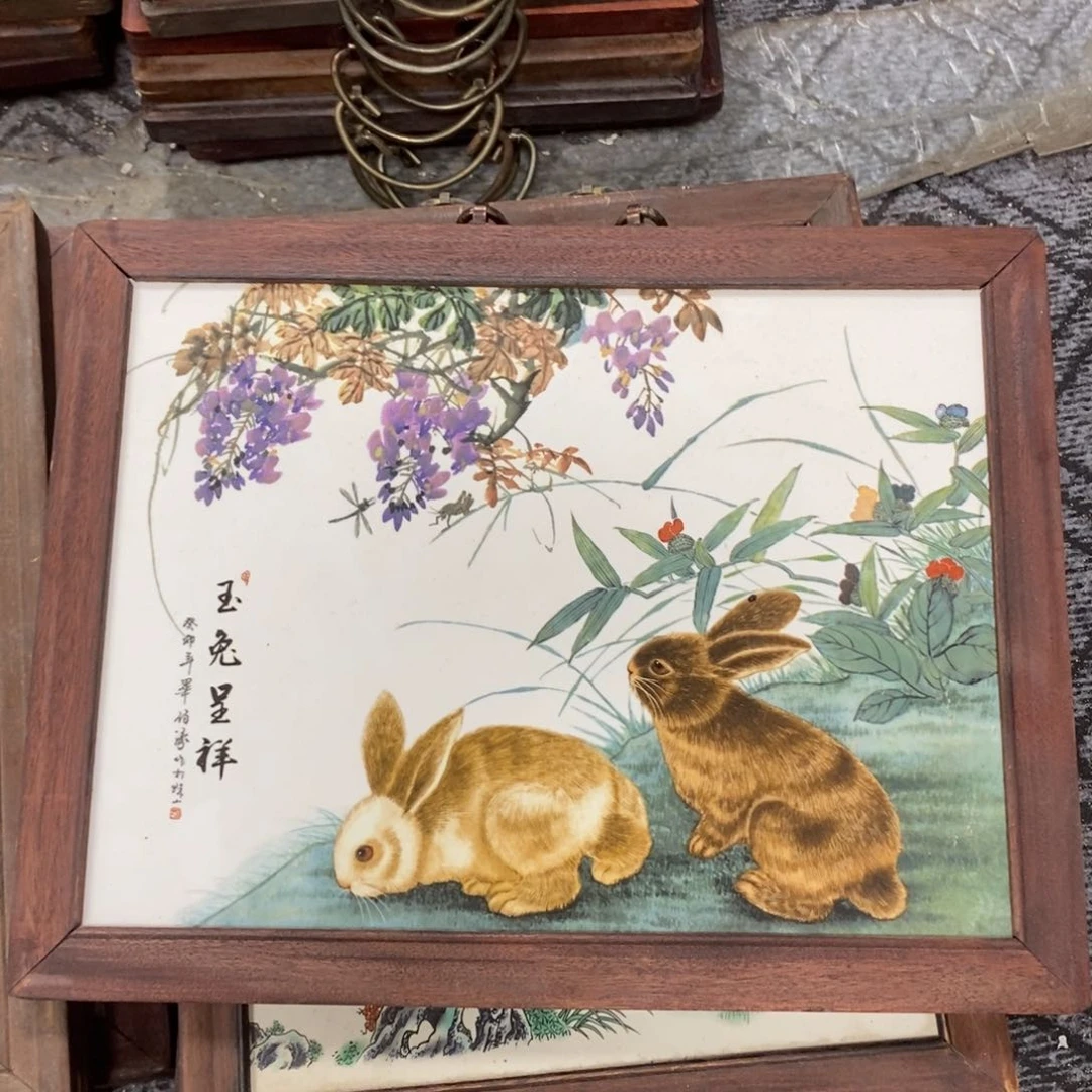瓷片37*28 景德镇瓷板画柴窑烧制