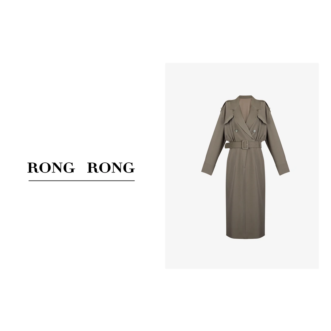 溶溶T【摩登长街】RONGRONG 时尚气质长款大衣   KG6L0277A-8.6 WVV