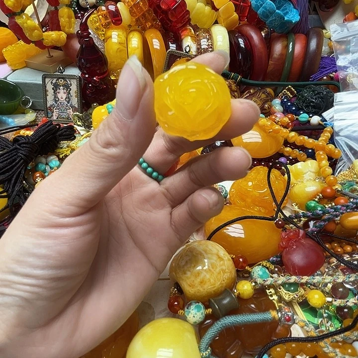 树脂制品2183玫瑰花黄