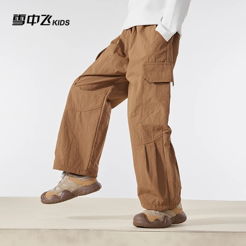 SNOW FLYING/雪中飞儿童工装裤中大童秋冬季运动冲锋伞兵裤