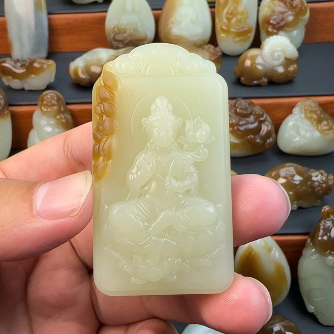 和田玉（糖玉）颈饰未镶嵌竹**雨定制