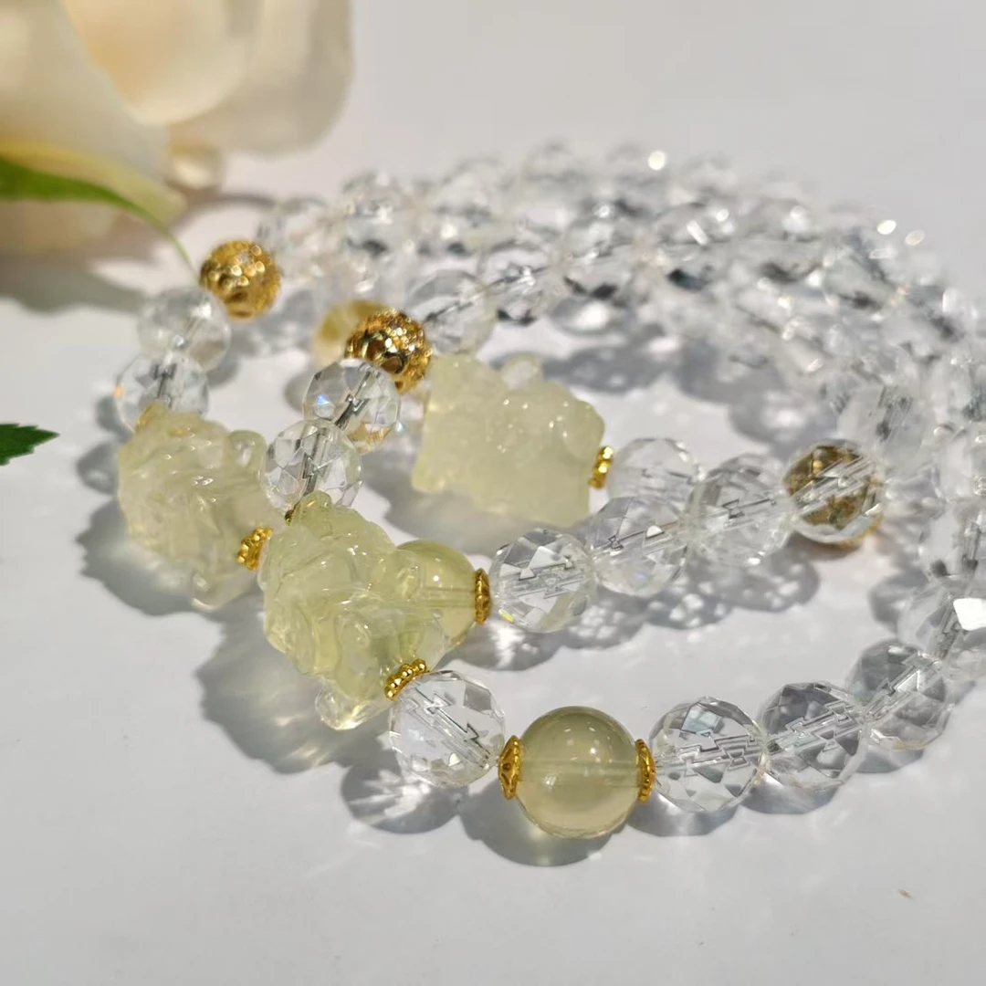 【书记甄选】原创白水晶刻面单圈手链多样性发一件 约8mm JC5397