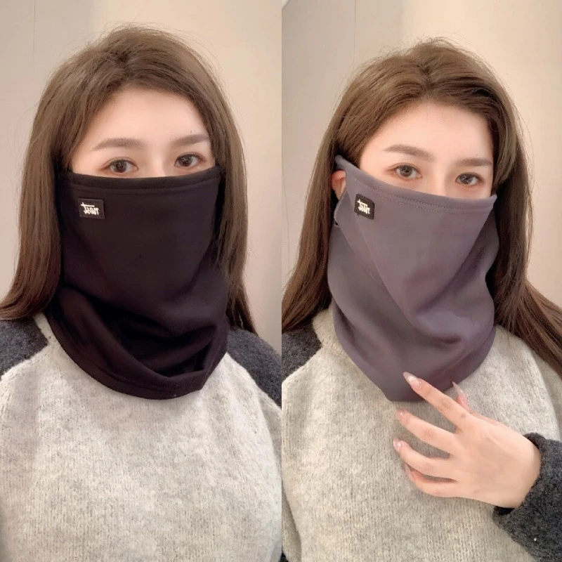 萨雅冬季防风面罩男士加绒厚护颈围脖套冬天骑车保暖挂耳防寒口罩